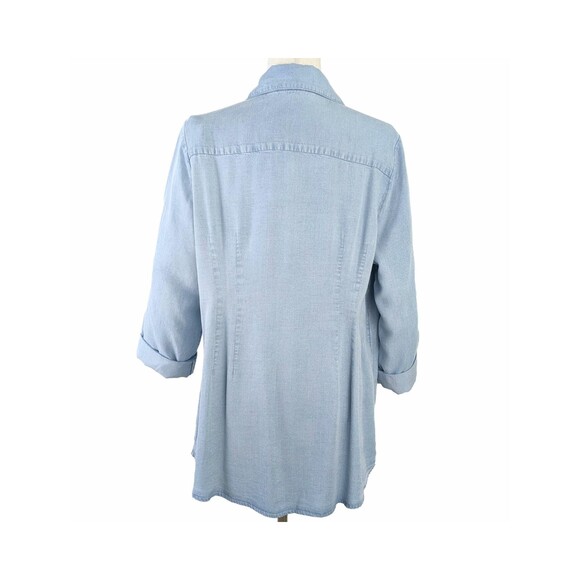 NWT Soft Surroundings Women's LG Washed Tencel Asymmetrical V-Neck Tunic - Picture 7 of 10